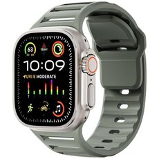 Per Apple Watch 46mm / 49mm / 45mm / 44mm Cinturino per orologio in silicone multiforo bicolore con un solo chiodo (blu roccia)