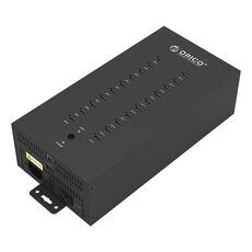 ORICO IH20P Hub USB 2.0 di grado industriale a 20 porte, spina: spina UK (nero)