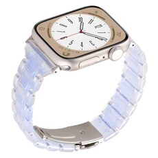 Per Apple Watch 42mm / 41mm / 40mm / 38mm Cinturino per orologio in resina a tre perle con rombi a vita piccola (blu sfumato)