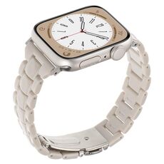 Per Apple Watch 42mm / 41mm / 40mm / 38mm Cinturino per orologio in resina a tre perle con rombi a vita piccola (tè al latte)