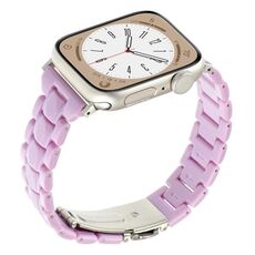 Per Apple Watch 42mm / 41mm / 40mm / 38mm Cinturino per orologio in resina a tre perle con rombi a vita piccola (viola)
