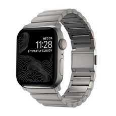 Per Apple Watch 46mm / 49mm / 45mm / 44mm Cinturino per orologio in acciaio inossidabile con chiusura Norman Clasp One-Bead (titanio)