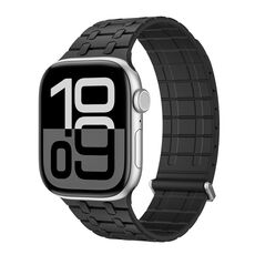 Per Apple Watch 46mm / 49mm / 45mm / 44mm AW-AP Cinturino magnetico in silicone bicolore (nero)
