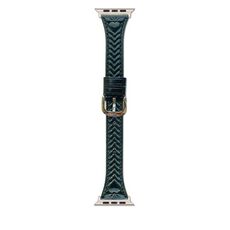 Per Apple Watch 46mm / 49mm / 45mm / 44mm Cinturino in pelle goffrata a forma di cuore (verde foresta)