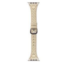 Per Apple Watch 46mm / 49mm / 45mm / 44mm Cinturino in pelle goffrata a forma di cuore (albicocca)