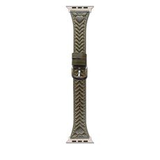 Per Apple Watch 42mm / 41mm / 40mm / 38mm Cinturino in pelle goffrata a forma di cuore (verde vintage)