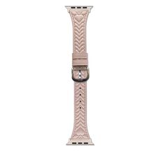Per Apple Watch 42mm / 41mm / 40mm / 38mm Cinturino in pelle goffrata a forma di cuore (rosa femminile)