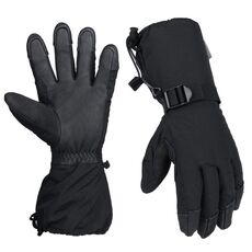 Guanti da sci invernali per uomo e donna, guanti da sci per sport all'aria aperta, stile: cinque dita, nero (L)