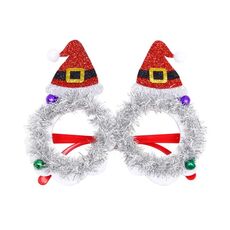 Occhiali da decorazione natalizia Occhiali da travestimento in maschera (cappello di Natale)