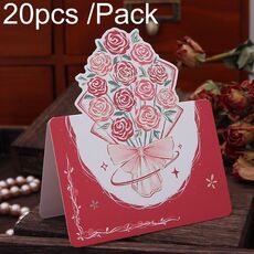 20 pezzi/confezione biglietto di auguri di San Valentino con rosa tridimensionale biglietto di auguri per la festa della mamma (01)