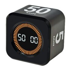 Mini timer visivo con sensore di gravità, cubo di apprendimento, timer di gestione del tempo per il fitness (nero)