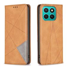 Per Honor X8c 4G Custodia per telefono in pelle magnetica con trama a rombo (giallo)