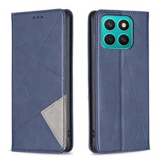 Per Honor X8c 4G Custodia per telefono in pelle magnetica con trama a rombo (blu)