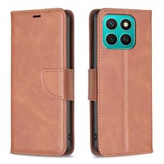 Per Honor X8c 4G Custodia per telefono in pelle di agnello con texture a flip di colore puro (marrone)