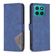 Per Honor X8c 4G Custodia per telefono in pelle con fibbia magnetica e trama a rombi (blu)