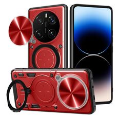 Per Honor Magic7 Pro CD Texture Custodia per telefono con supporto magnetico scorrevole Camshield (rosso)