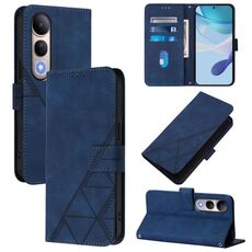 Custodia a tracolla in pelle con stampa 3D per vivo V50 Lite 5G (blu)