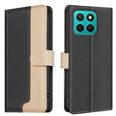 Per Honor X8c 4G Custodia per telefono in pelle antifurto RFID abbinata ai colori (nera)