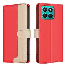 Per Honor X8c 4G Custodia per telefono in pelle antifurto RFID abbinata ai colori (rossa)