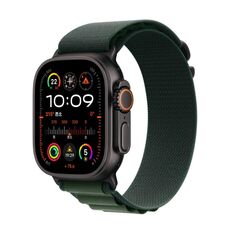 Per Apple Watch 46mm / 49mm / 45mm / 44mm Cinturino in nylon Alpine Loop (fibbia nera verde scuro)