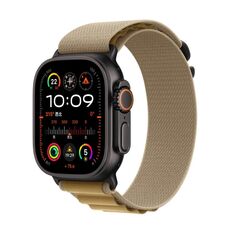 Per Apple Watch 46mm / 49mm / 45mm / 44mm Cinturino in nylon Alpine Loop (fibbia nera marrone chiaro)
