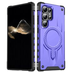Per Samsung Galaxy S25 Ultra 5G Straship Custodia per telefono ibrida in TPU magnetico per PC (viola)