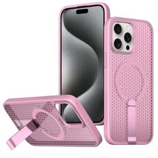Per iPhone 15 Pro Max Custodia per telefono con supporto MagSafe a nido d'ape (rosa)