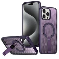 Per iPhone 15 Pro Max Custodia per telefono con supporto MagSafe a nido d'ape (viola)
