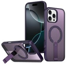 Per iPhone 16 Pro Max Custodia per telefono con supporto MagSafe a nido d'ape (viola)