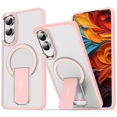 Per Samsung Galaxy S25 Edge 5G Custodia per telefono con supporto MagSafe in TPU ibrido acrilico (rosa)
