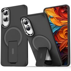 Per Samsung Galaxy S25 Edge 5G Custodia per telefono con supporto MagSafe in TPU ibrido acrilico (nero)