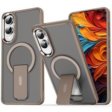 Per Samsung Galaxy S25 Edge 5G Custodia per telefono con supporto MagSafe in TPU ibrido acrilico (oro)