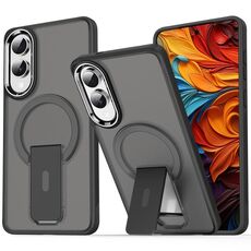 Per Samsung Galaxy S25 Edge 5G Custodia per telefono con supporto MagSafe in TPU ibrido acrilico (nero trasparente)