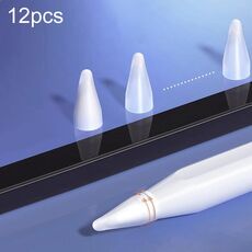 Per Apple Pencil Series NC001 Punta per penna stilo in silicone antiscivolo e silenziosa estesa (6 pezzi bianco latte + 6 pezzi trasparente)