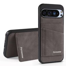Per Google Pixel 9 Pro XL Forwenw F8 Series 2 in 1 Custodia per telefono in pelle con slot per schede magnetiche (grigio)