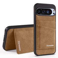 Per Google Pixel 9 Pro XL Forwenw F8 Series 2 in 1 Custodia per telefono in pelle con slot per schede magnetiche (marrone)