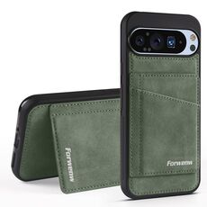 Per Google Pixel 9 Pro XL Forwenw F8 Series 2 in 1 Custodia in pelle con slot per schede magnetiche (verde)