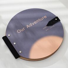 Album fotografico rotondo in legno, album commemorativo per bambini, album fotografici per la crescita, album fai da te, stile: la nostra avventura