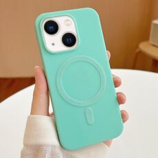 Per iPhone 14 Custodia per telefono in TPU MagSafe Stripe (verde menta)