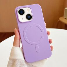 Per iPhone 14 Custodia per telefono in TPU MagSafe Stripe (viola chiaro)