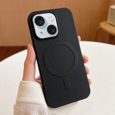 Per iPhone 15 Custodia per telefono in TPU MagSafe Stripe (Nero)