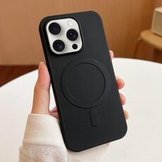 Per iPhone 15 Pro Max Custodia per telefono in TPU MagSafe Stripe (Nero)