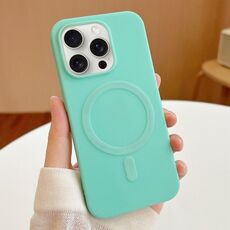 Per iPhone 15 Pro Max Custodia per telefono in TPU MagSafe Stripe (verde menta)