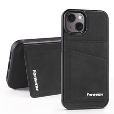 Per iPhone 13 Forwenw F8 Series 2 in 1 Custodia in pelle per telefono con slot per carte magnetiche (nero)