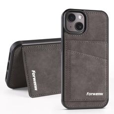 Per iPhone 13 mini Forwenw F8 Series 2 in 1 Custodia per telefono in pelle con slot per carte magnetiche (grigio)