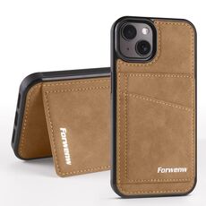 Per iPhone 13 mini Forwenw F8 Series 2 in 1 Custodia per telefono in pelle con slot per carte magnetiche (marrone)