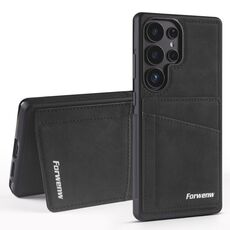Per Samsung Galaxy S25 Ultra 5G Forwenw F8 Series 2 in 1 Custodia in pelle con slot per schede magnetiche (nero)