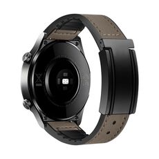 Cinturino per orologio in silicone PU con fibbia magnetica pieghevole a forma di T da 20 mm (marrone)