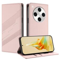 Per OPPO Find X8 Pro Custodia per telefono in pelle retrò con portafoglio multifunzionale in rilievo (rosa)