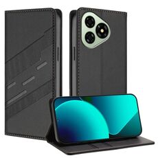 Per Ulefone Note 19 Custodia per telefono in pelle retrò con portafoglio multifunzionale in rilievo (nero)